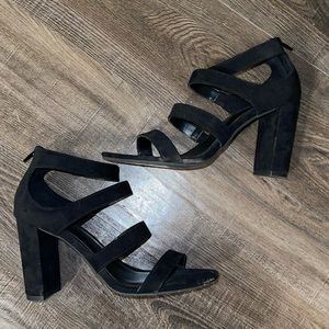 Candies Black strap heels